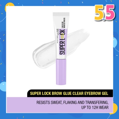 MAYBELLINE Super Lock Brow Glue Clear Eyebrow Gel (Resists Sweat, Flaking & Transfering Up To 12h Wear) 1s