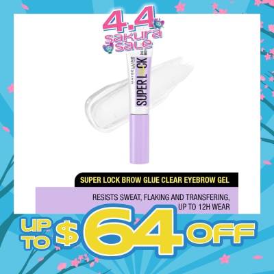 MAYBELLINE - Super Lock Brow Glue Clear Eyebrow Gel (Resists Sweat, Flaking & Transfering Up To 12h Wear) 1s