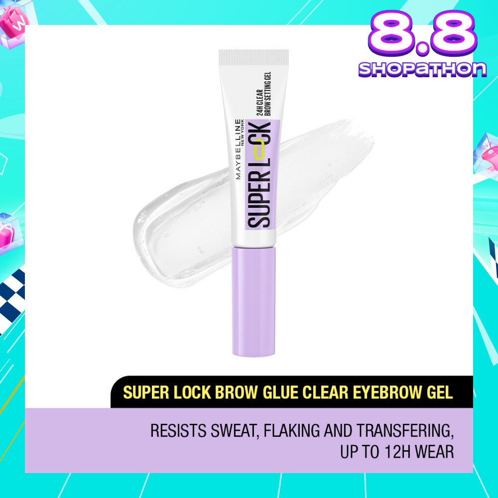 Super Lock Brow Glue Clear Eyebrow Gel (Resists Sweat, Flaking & Transfering Up To 12h Wear) 1s