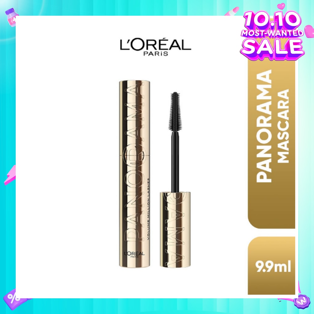 L'OREAL PARIS MAKEUP Panorama Waterproof Mascara Black (Up to 1.4x Bigger Looking Eyes) 9.9ml