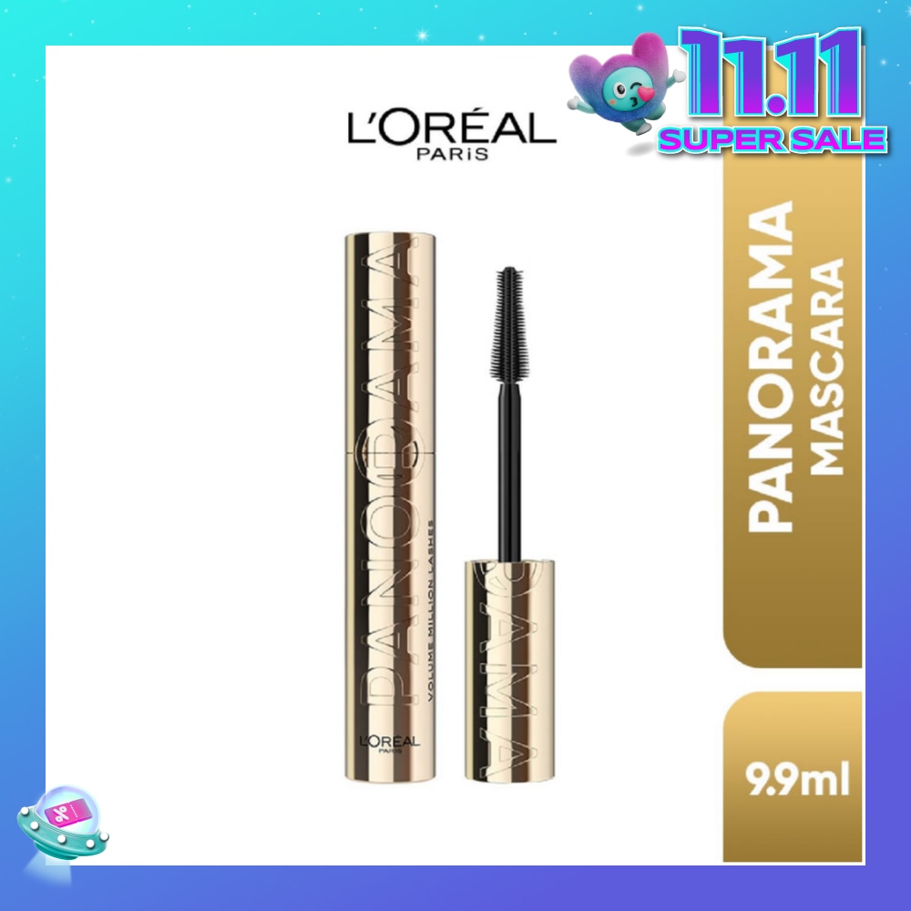 L'OREAL PARIS MAKEUP Panorama Waterproof Mascara Black (Up to 1.4x Bigger Looking Eyes) 9.9ml