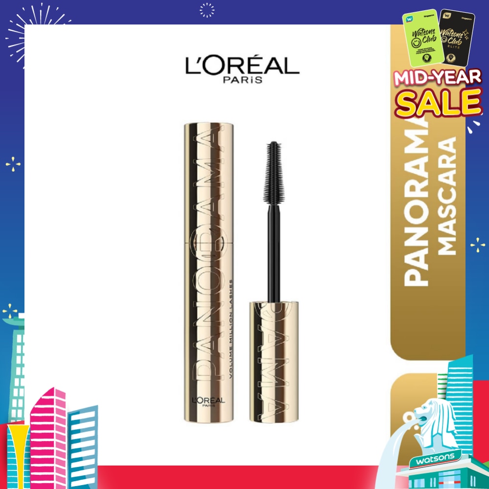 L'OREAL PARIS MAKEUP Panorama Waterproof Mascara Black (Up to 1.4x Bigger Looking Eyes) 9.9ml