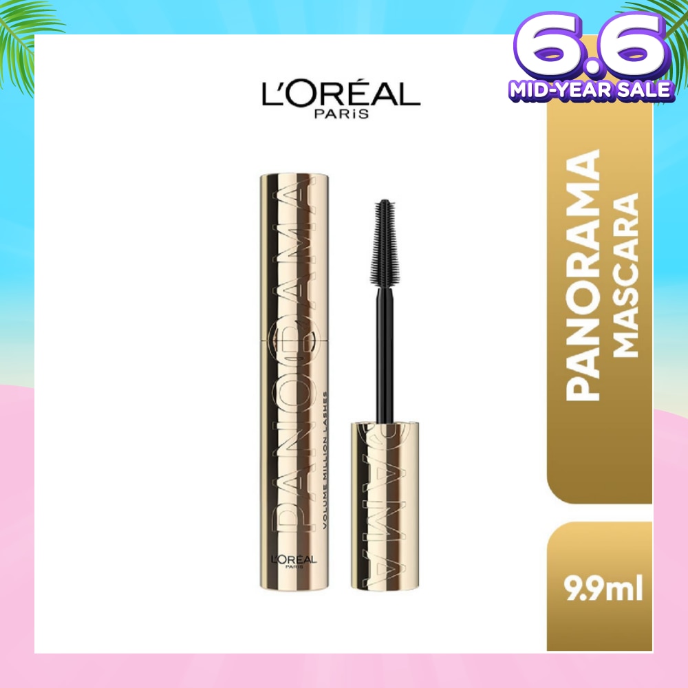 L'OREAL PARIS MAKEUP Panorama Waterproof Mascara Black (Up to 1.4x Bigger Looking Eyes) 9.9ml