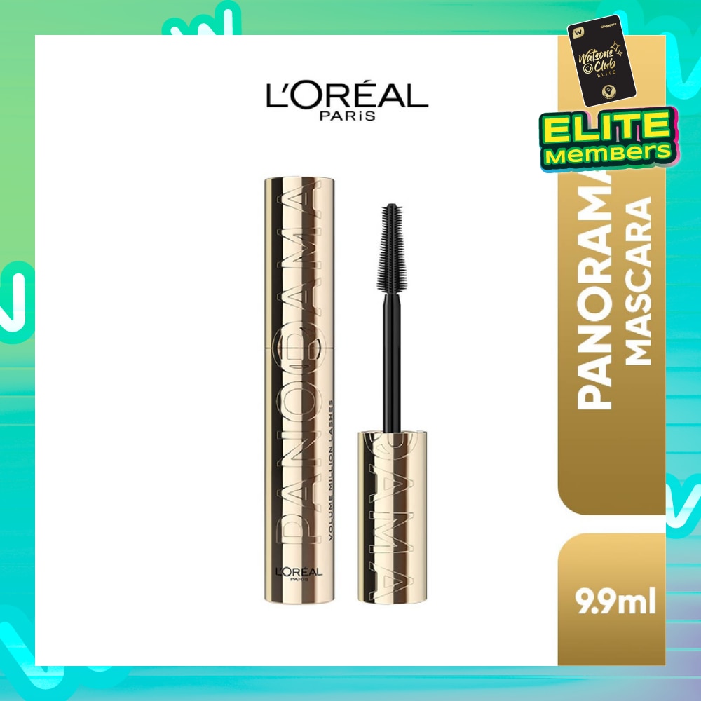 L'OREAL PARIS MAKEUP Panorama Waterproof Mascara Black (Up to 1.4x Bigger Looking Eyes) 9.9ml