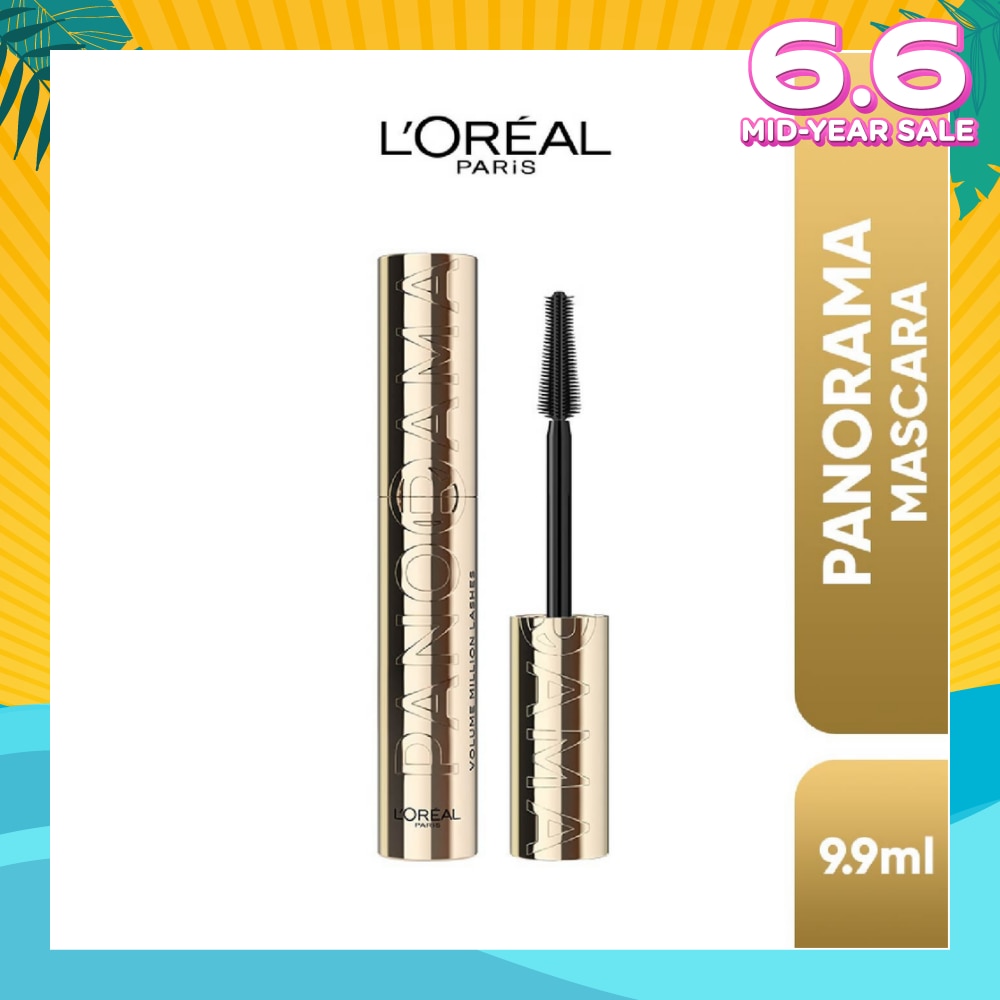 L'OREAL PARIS MAKEUP Panorama Waterproof Mascara Black (Up to 1.4x Bigger Looking Eyes) 9.9ml