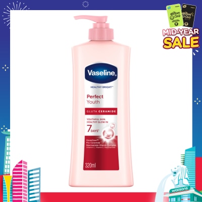 VASELINE Healthy Bright Perfect Youth Gluta Ceramide Hand & Body Lotion 320ml