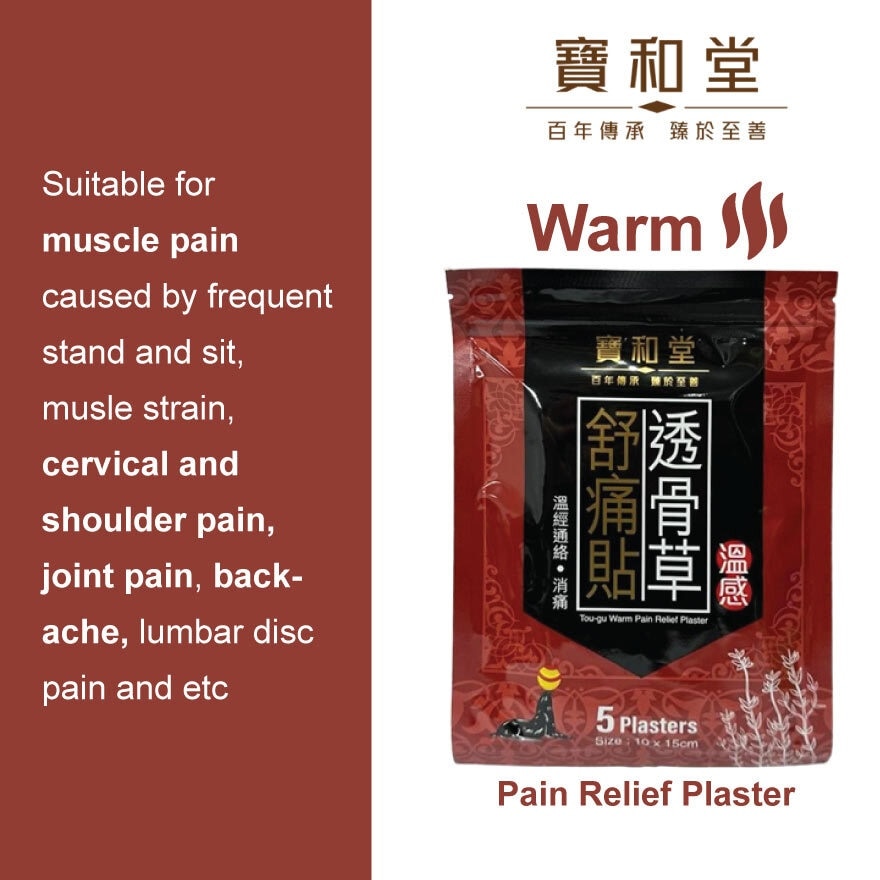 Warm Pain Relief Plaster (Suitable for Shoulder Pain + Back Ache) 5s