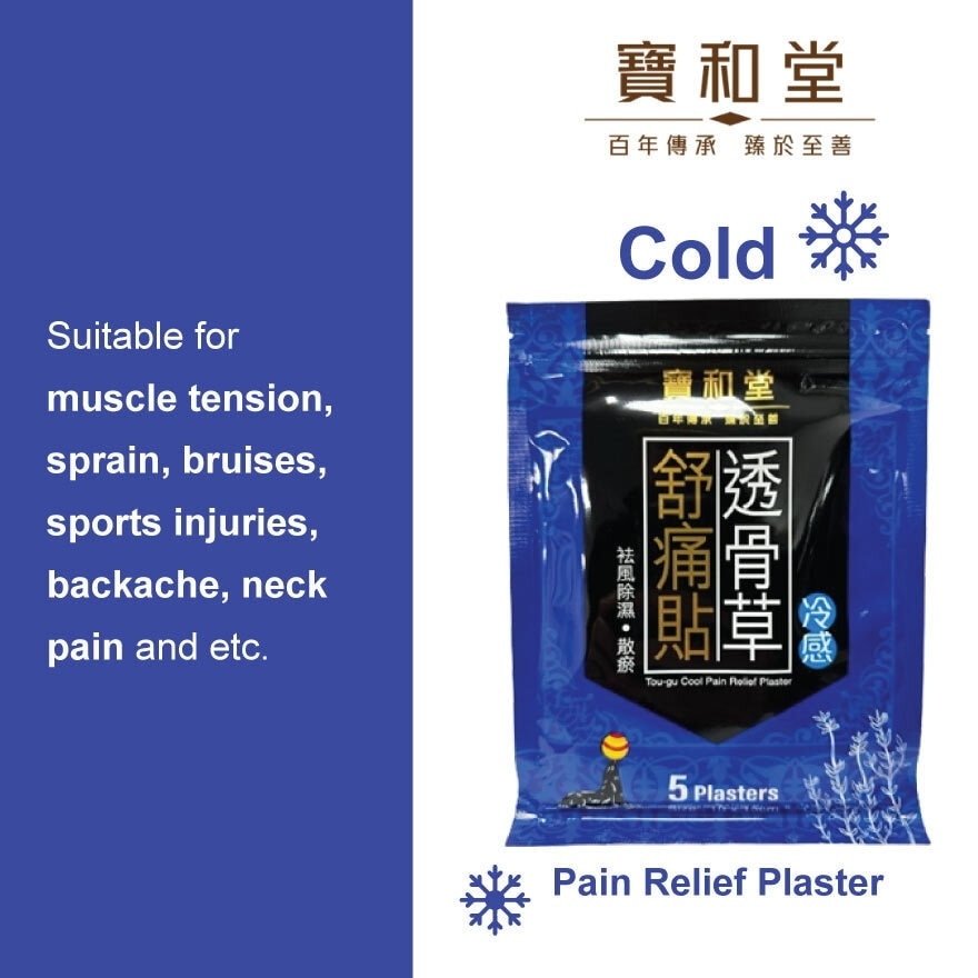 Cool Pain Relief Plaster (Suitable for Muscle Tension + with Cooling Sensation) 5s