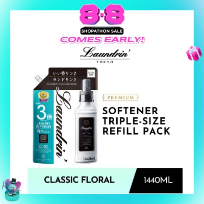 LAUNDRIN - Laundry Softener Triple-Size (3X) Refill Classic Floral 1.44L