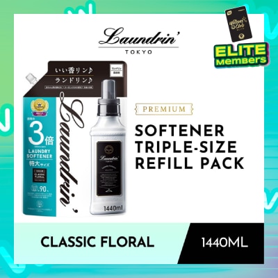 LAUNDRIN Laundry Softener Triple-Size (3X) Refill Classic Floral 1.44L