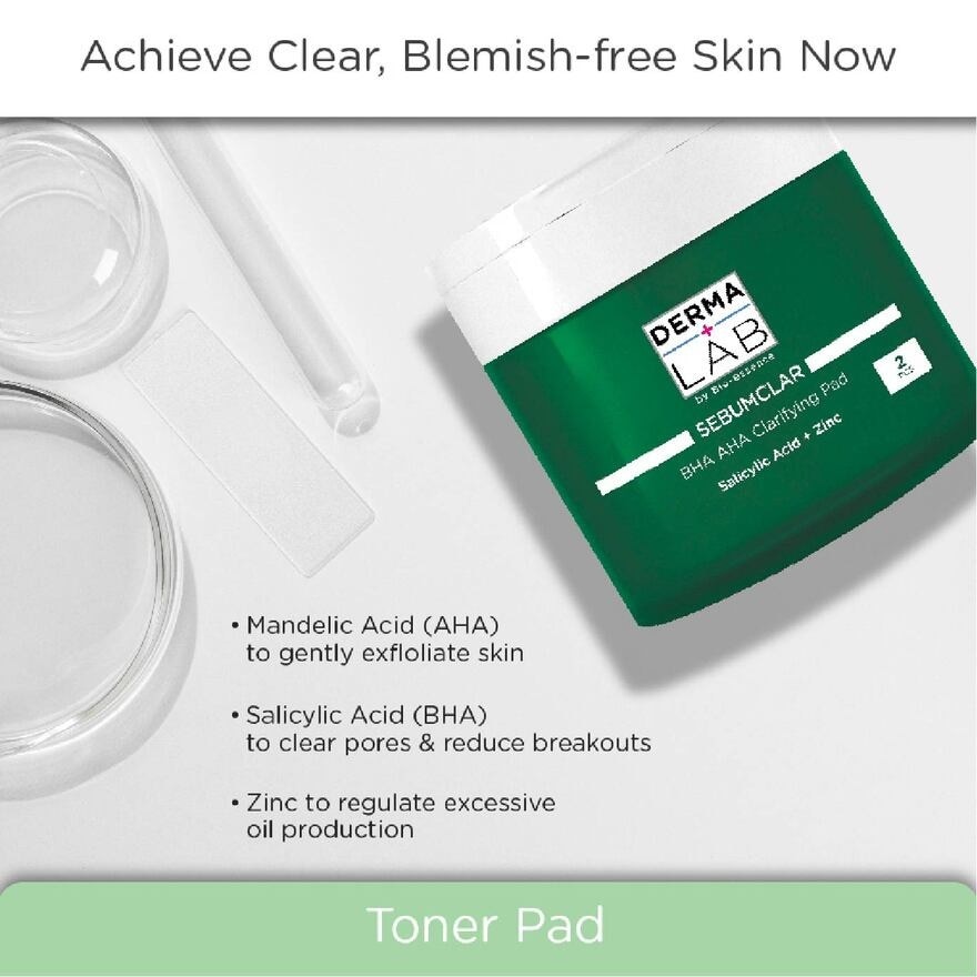 Sebumclar BHA AHA Clarifying Pad (Clear Blemishes + Unclog Pores + Calm Redness) 70s