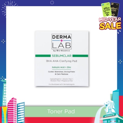 DERMA LAB Sebumclar BHA AHA Clarifying Pad (Clear Blemishes + Unclog Pores + Calm Redness) 70s