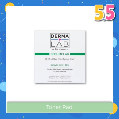 DERMA LAB Sebumclar BHA AHA Clarifying Pad (Clear Blemishes + Unclog Pores + Calm Redness) 70s