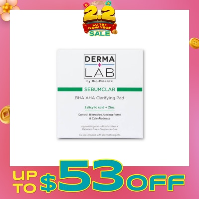 DERMA LAB Sebumclar BHA AHA Clarifying Pad (Clear Blemishes + Unclog Pores + Calm Redness) 70s