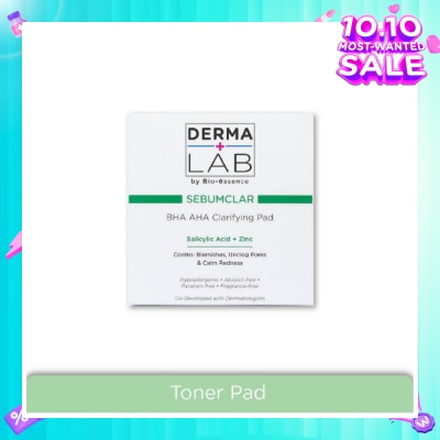 DERMA LAB Sebumclar BHA AHA Clarifying Pad (Clear Blemishes + Unclog Pores + Calm Redness) 70s
