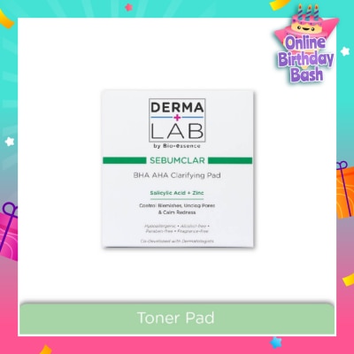 DERMA LAB Sebumclar BHA AHA Clarifying Pad (Clear Blemishes + Unclog Pores + Calm Redness) 70s