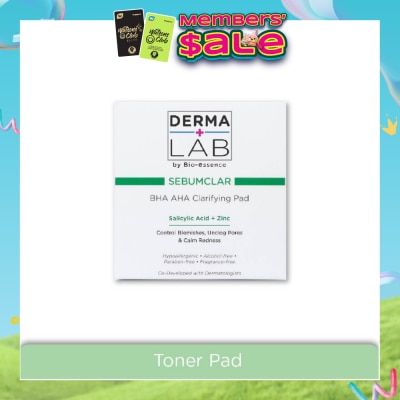 DERMA LAB - Sebumclar BHA AHA Clarifying Pad (Clear Blemishes + Unclog Pores + Calm Redness) 70s