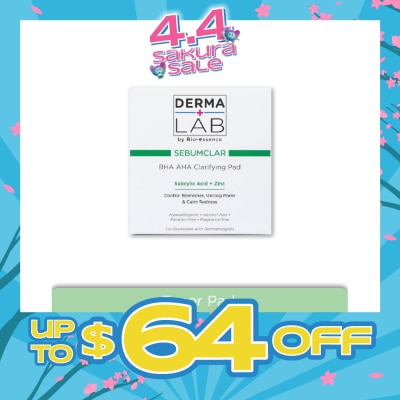 DERMA LAB - Sebumclar BHA AHA Clarifying Pad (Clear Blemishes + Unclog Pores + Calm Redness) 70s