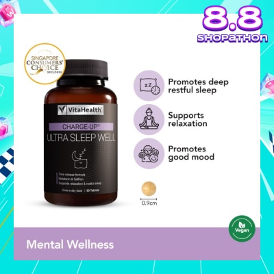 VITAHEALTH Ultra Sleep Well (Promote Sleep Rhythm + Relieve Symptoms of Jet Lag) 60s