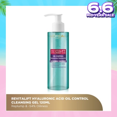 L'OREAL PARIS SKINCARE Revitalift Hyaluronic Acid Oil Control Replumping Cleansing Gel 120ml