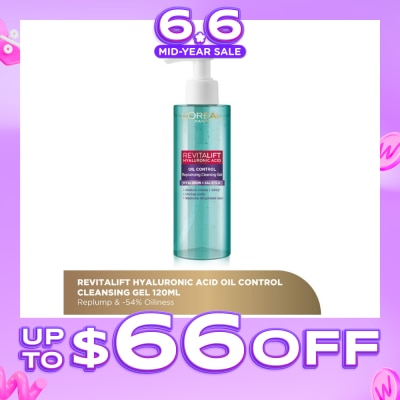 L'OREAL PARIS SKINCARE - Revitalift Hyaluronic Acid Oil Control Replumping Cleansing Gel 120ml