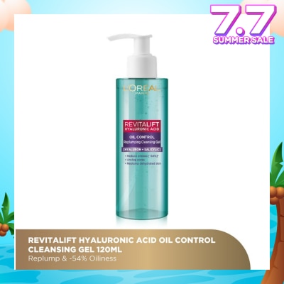 L'OREAL PARIS SKINCARE Revitalift Hyaluronic Acid Oil Control Replumping Cleansing Gel 120ml