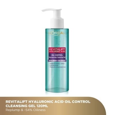 L'OREAL PARIS SKINCARE Revitalift Hyaluronic Acid Oil Control Replumping Cleansing Gel 120ml