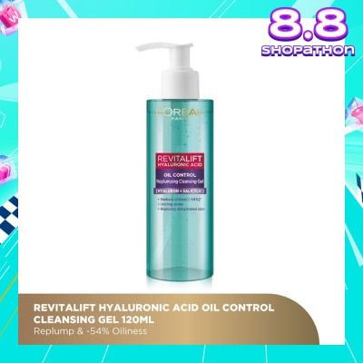 L'OREAL PARIS SKINCARE Revitalift Hyaluronic Acid Oil Control Replumping Cleansing Gel 120ml