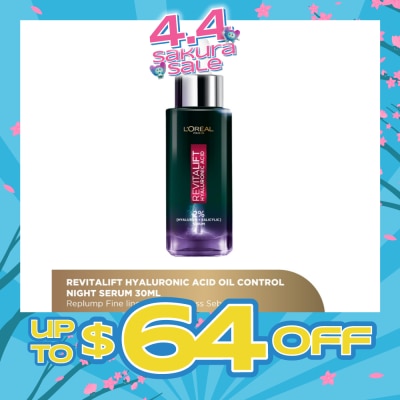 L'OREAL PARIS SKINCARE - Revitalift Hyaluronic Acid Oil Control Night Serum (For Replump Fine Lines & Excess Sebum) 30ml