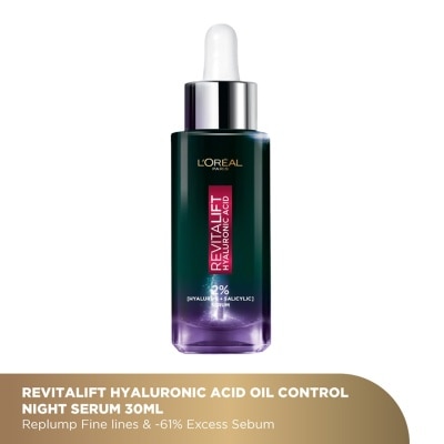 L'OREAL PARIS SKINCARE Revitalift Hyaluronic Acid Oil Control Night Serum (For Replump Fine Lines & Excess Sebum) 30ml