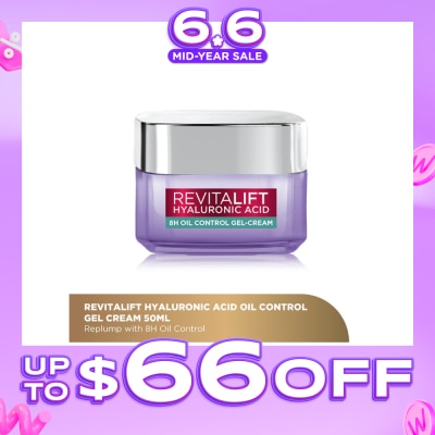 L'OREAL PARIS SKINCARE - Revitalift Hyaluronic Acid Oil Control Gel Cream (For Reduce Excess Oils And Minimizing Pores) 50ml