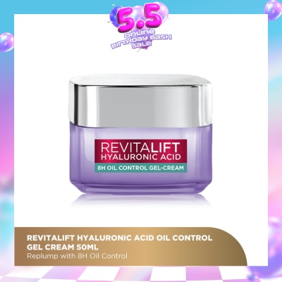 L'OREAL PARIS SKINCARE - Revitalift Hyaluronic Acid Oil Control Gel Cream (For Reduce Excess Oils And Minimizing Pores) 50ml