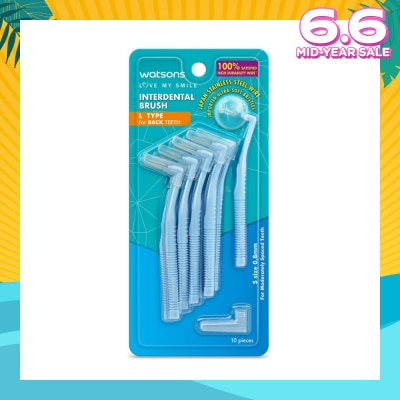 WATSONS Interdental Brush L Type (For Back Teeth) 10s