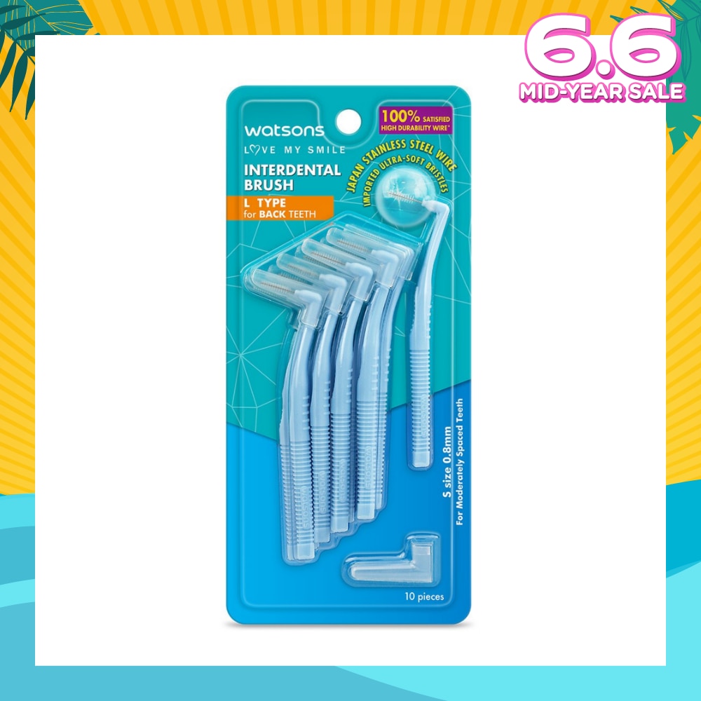 Interdental Brush L Type (For Back Teeth) 10s
