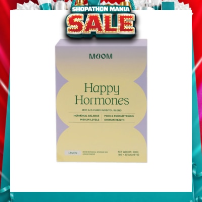MOOM HEALTH - Happy Hormones Myo & D-Chiro Inositol Blend Lemon Powder Sachet (To Promote Hormonal Balance & Support Fertility) 30s