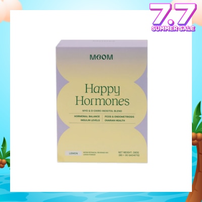 MOOM HEALTH Happy Hormones Myo & D-Chiro Inositol Blend Lemon Powder Sachet (To Promote Hormonal Balance & Support Fertility) 30s