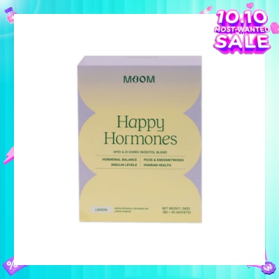 MOOM HEALTH Happy Hormones Myo & D-Chiro Inositol Blend Lemon Powder Sachet (To Promote Hormonal Balance & Support Fertility) 30s