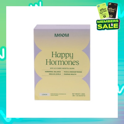 MOOM HEALTH Happy Hormones Myo & D-Chiro Inositol Blend Lemon Powder Sachet (To Promote Hormonal Balance & Support Fertility) 30s