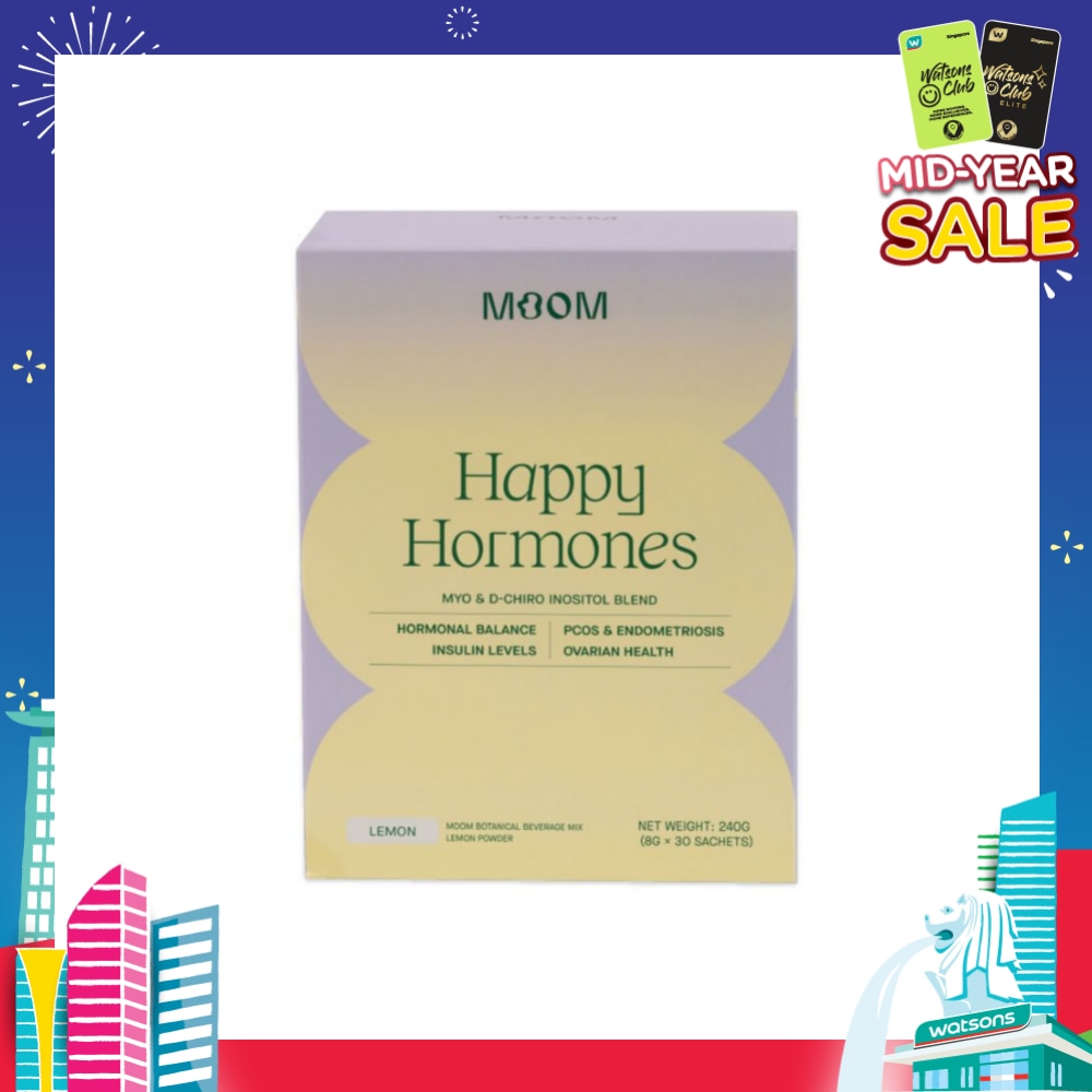Happy Hormones Myo & D-Chiro Inositol Blend Lemon Powder Sachet (To Promote Hormonal Balance & Support Fertility) 30s