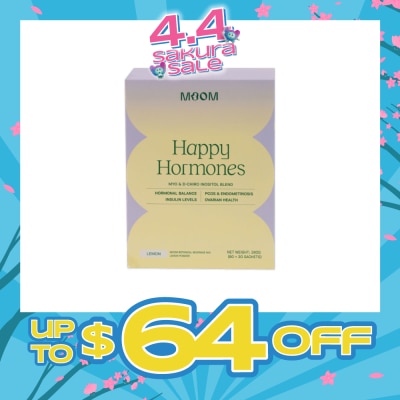 MOOM HEALTH - Happy Hormones Myo & D-Chiro Inositol Blend Lemon Powder Sachet (To Promote Hormonal Balance & Support Fertility) 30s