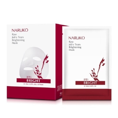 NARUKO Raw Job’s Tears Supercritical CO2 Pore Minimizing Brightening Mask 10 pieces