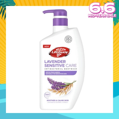 LIFEBUOY Sensitive Care Bodywash Lavender + Oatmeal Extract (Suitable for Sensitive Skin + Detox From Germs) 900ml