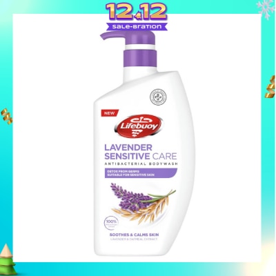 LIFEBUOY Sensitive Care Bodywash Lavender + Oatmeal Extract (Suitable for Sensitive Skin + Detox From Germs) 900ml