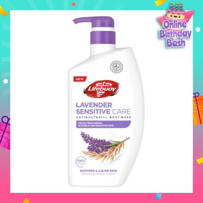 LIFEBUOY Sensitive Care Bodywash Lavender + Oatmeal Extract (Suitable for Sensitive Skin + Detox From Germs) 900ml