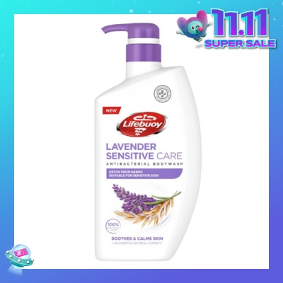 LIFEBUOY Sensitive Care Bodywash Lavender + Oatmeal Extract (Suitable for Sensitive Skin + Detox From Germs) 900ml