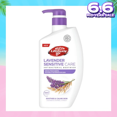 LIFEBUOY Sensitive Care Bodywash Lavender + Oatmeal Extract (Suitable for Sensitive Skin + Detox From Germs) 900ml