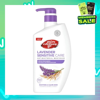 LIFEBUOY Sensitive Care Bodywash Lavender + Oatmeal Extract (Suitable for Sensitive Skin + Detox From Germs) 900ml