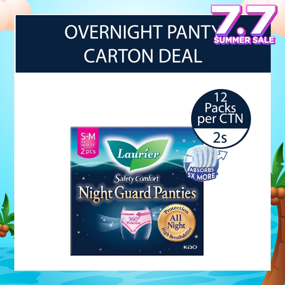 Safety Comfort Night Guard Panties Overnight Size M 2s x 12 (per carton)