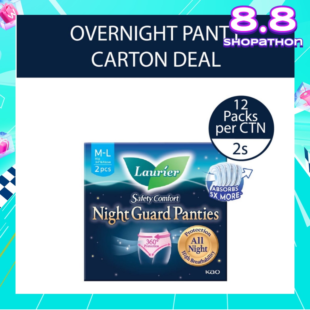 Safety Comfort Night Guard Panties Overnight Size L 2s x 12 (per carton)