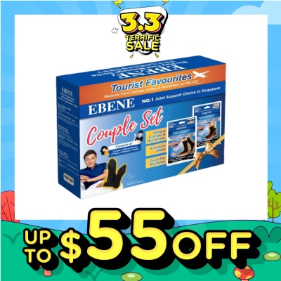 EBENE Foot Massage Socks Couple Set Black (To Relieves Cramp, Aches & Numbness) 1s